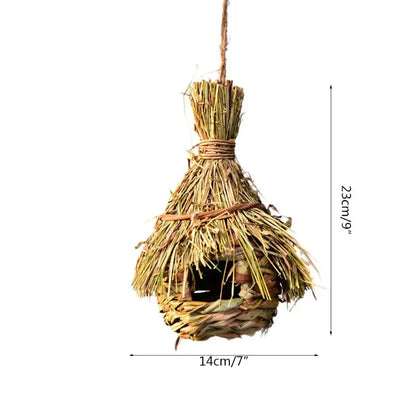 17 Styles Birds Nest Bird Cage Natural Grass Egg Cage Bird House Outdoor Decorative Woven Hanging Parrot Nest Houses Pet Bedroom