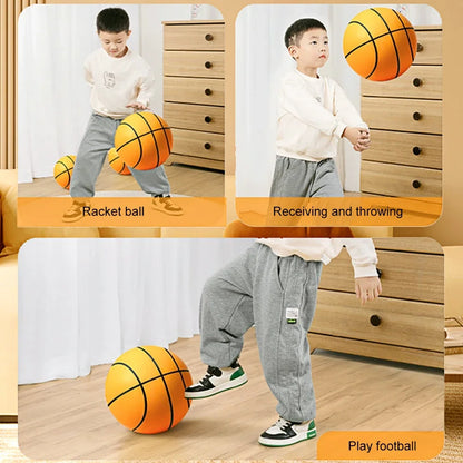 Mute Silent Basketball Diameter 18/21/24 CM Indoor Silent Skip Ball Squeezable Silent Child Sports Toy Game Bounce Basketballs
