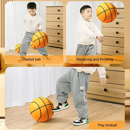 Mute Silent Basketball Diameter 18/21/24 CM Indoor Silent Skip Ball Squeezable Silent Child Sports Toy Game Bounce Basketballs