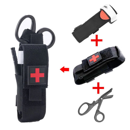 First Aid Kit Tourniquet Molle Survival Set Pouch Nursing Holder Scissors Bag Outdoor Equipment