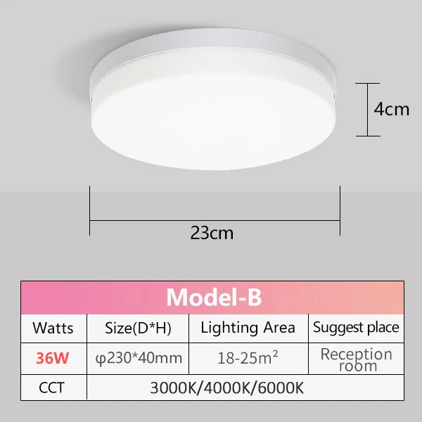 Ultra Thin LED Ceiling Lamp 48W 36W 24W 18W 9W 6W Modern Panel Light for Living Room Bedroom Natural Light Surface Mount Fixture