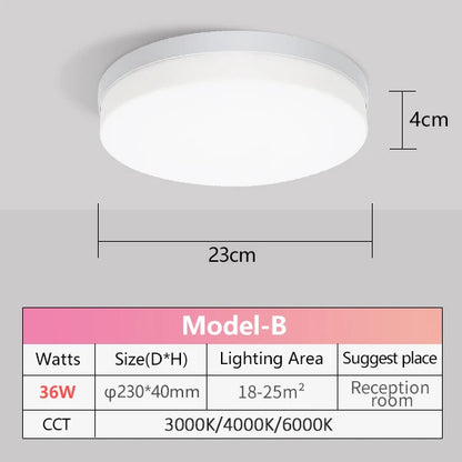 Ultra Thin LED Ceiling Lamp 48W 36W 24W 18W 9W 6W Modern Panel Light for Living Room Bedroom Natural Light Surface Mount Fixture