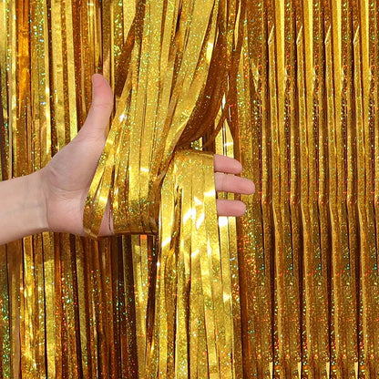 2/3M Party Background Wedding Decoration Foil Fringe Curtain Sequin Bachelorette Photo Backdrop Wall Curtain Birthday Baby Shower