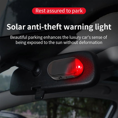Car Fake Security Light Solar Powered Simulated Dummy Alarm Wireless Warning Anti-Theft Caution Lamp LED Flashing Lights