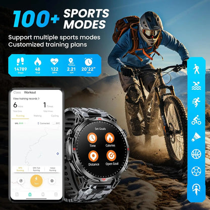 2026 New Outdoor GPS Sports Smartwatches Men Compass 10ATM Waterproof 24/7 Health Monitoring ChatGPT Bluetooth Call Smart Watch