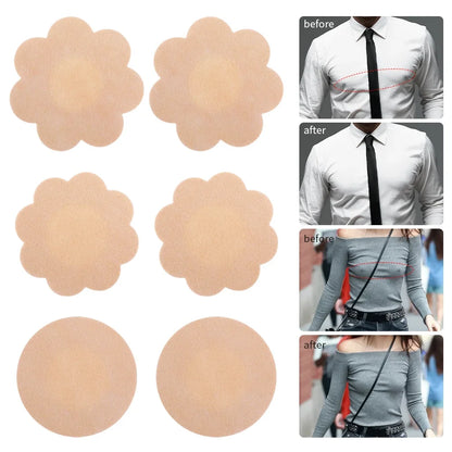 10-200Pcs, Nipple Cover Stickers, Women Breast Lift Tape Pasties, Invisible Self-Adhesive Disposable Bra Padding, Chest Paste Patch