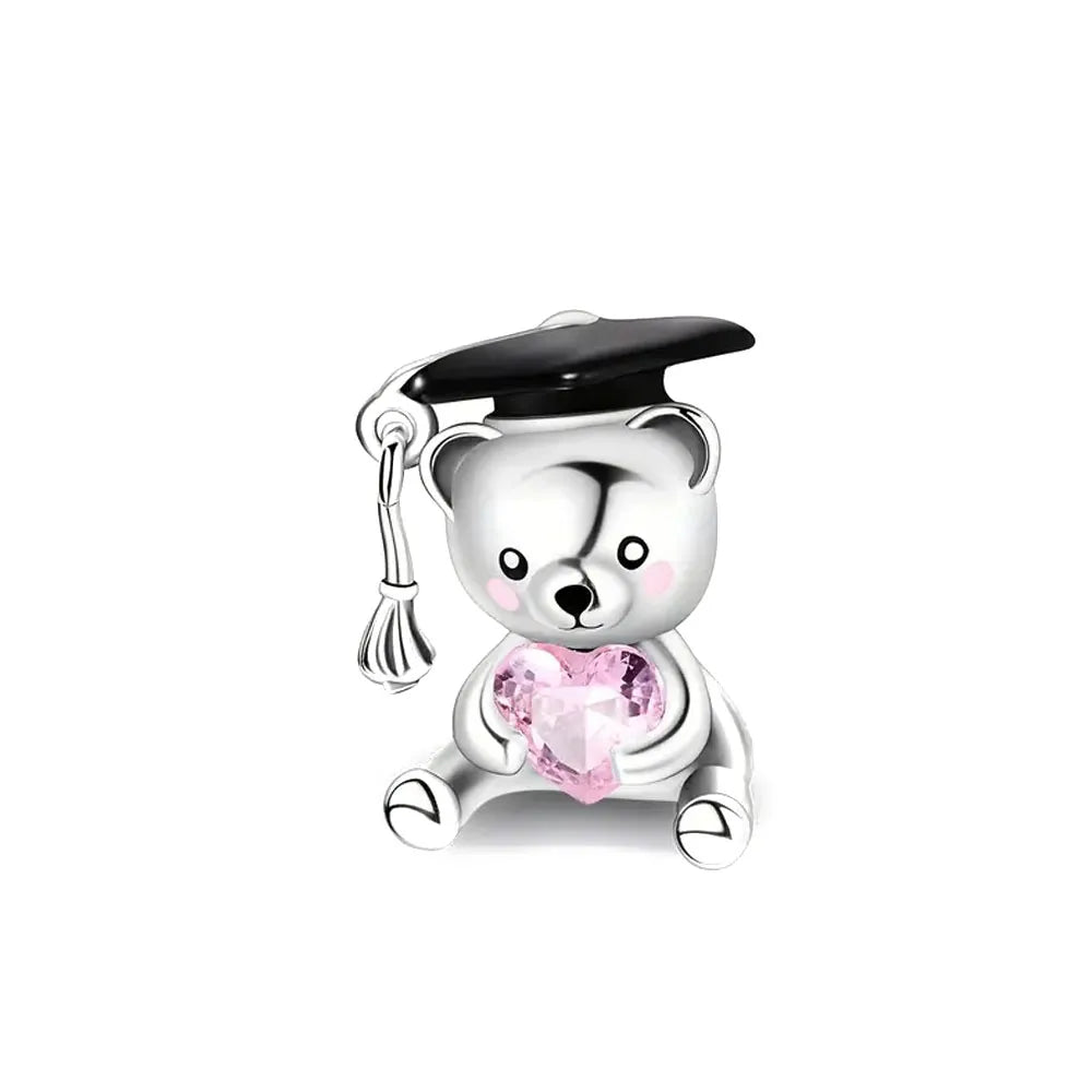 Hot Selling 925 Silver Pink Cake, Dog Paw, Luggage, Cup Bead Pendant Suitable for European Original Bracelet DIY Exquisite Jewelry