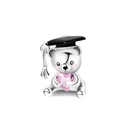 Hot Selling 925 Silver Pink Cake, Dog Paw, Luggage, Cup Bead Pendant Suitable for European Original Bracelet DIY Exquisite Jewelry