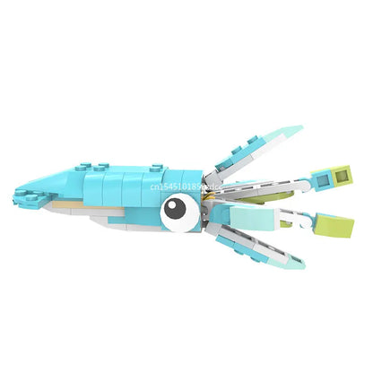 MOC Marine Animals Shark Whale Megalodon Building Blocks Set Deep Sea Rescue Fish Bricks Educational Assembly Model Toys Gifts