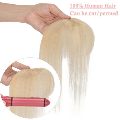 Clips in Bangs Real Human Hair 3D 360° Cover Air Bangs Lightweight Hairpieces for Women Seamless Blend for Instant Volume on Top