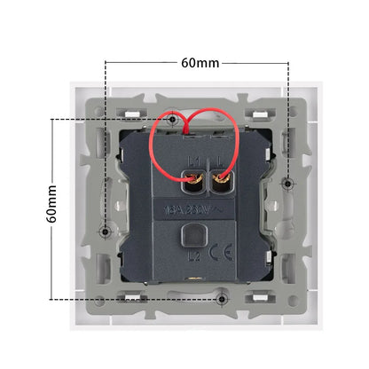 novski Crystal Tempered Glass Panel 1 Gang 1way, 1 Gang 2way, 2 Gang 1way, 2 Gang 2way, Wall Switch with LED Indicator 16A 250V