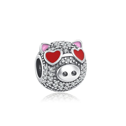 Hot Selling 925 Silver Pink Cake, Dog Paw, Luggage, Cup Bead Pendant Suitable for European Original Bracelet DIY Exquisite Jewelry