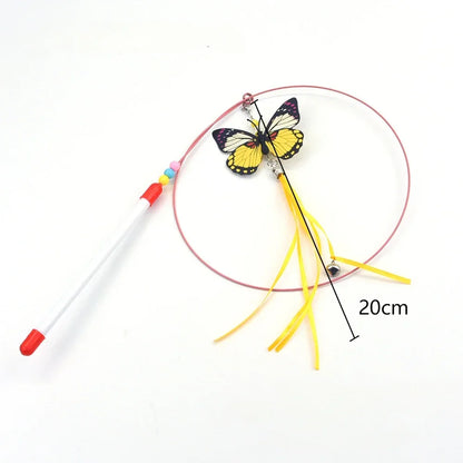 Interactive Cat Toy Hands-Free Cat Stick Playing Kitten Playing Teaser Wand Toy Suction Cup Bird/Feather Cat Wand Pet Supplies