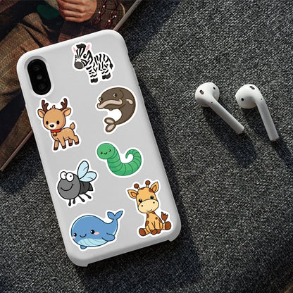 100/200pcs Cartoon Cute Animals Stickers Decals For Laptop Scrapbook Refrigerator Skateboard Helmet DIY Aesthetic Stickers