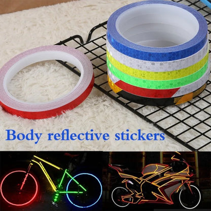 Safety Warning Stickers for Night Riding-Walking-Car-Helmet, Waterproof High Visibility Reflector Tape, Reflective Stickers, 1cmx8m
