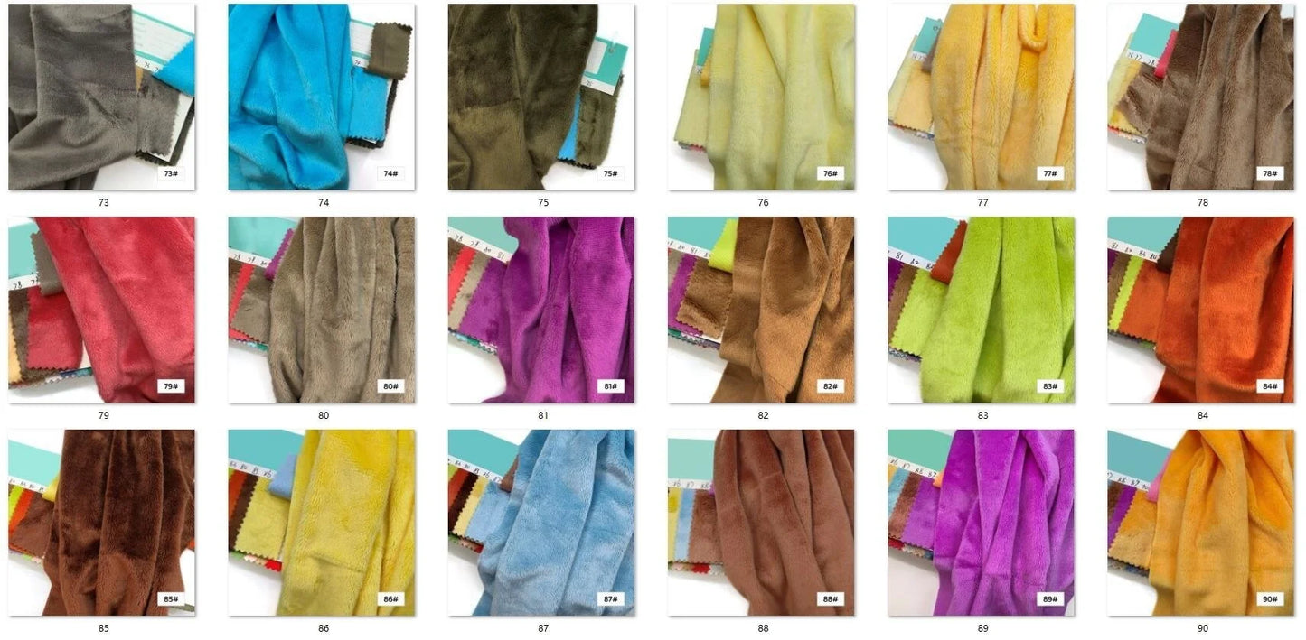 45x50cm 34~66# Plush Fabric For Sewing 5mm Pile Length 100 Polyester Hair Material For Popular Cotton Dolls DIY Handmade Fabric