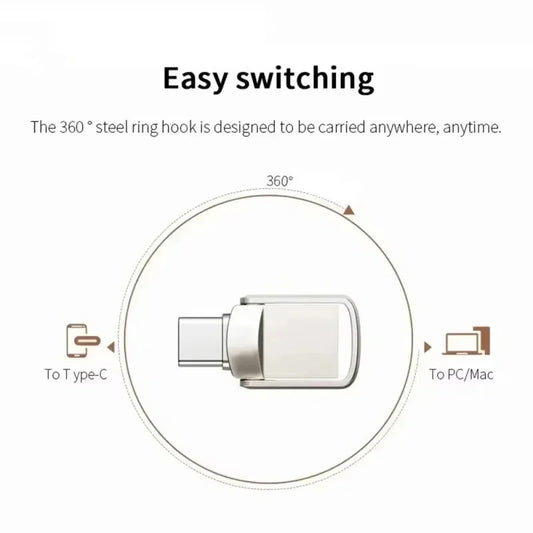 2TB Metal Pendrive 2 IN 1 OTG 1TB 512GB USB Flash Drives 256GB 2TB USB 3.0 Pen Drive Memory Stick Type C For Cellphone PC 2026