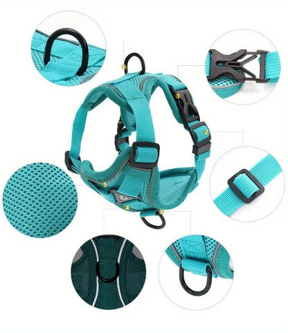 No Pull Dog Harness and Leash Set Adjustable Pet Harness Vest for Small Dogs Cats Reflective Dog Chest Strap Lead Walking