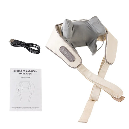 Foreverlily 26W Brushless Motor Neck and Shoulder Massager, Wireless Shoulder and Back Kneading Massage Shawl, Neck Masajeador