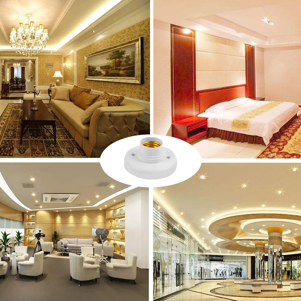 220V E27 Screw Cap Socket Ceiling Light Fixing Base Adapter Light Bulb Holder Energy Save Desk Lamp Holder Lighting Accessories