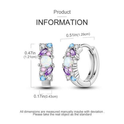 925 Sterling Silver Colored Zirconium Stars Hoop Earrings For Women Jewelry, Anniversary WeddingMaking Jewelry Gift