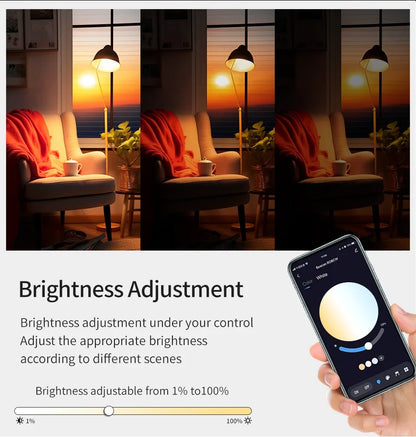 Tuya Smart Bluetooth Bulb E27 220V 9W 15W 18W Color Changing Smart Home RGB Lamp, Smart Life APP Control Dimmable Timer