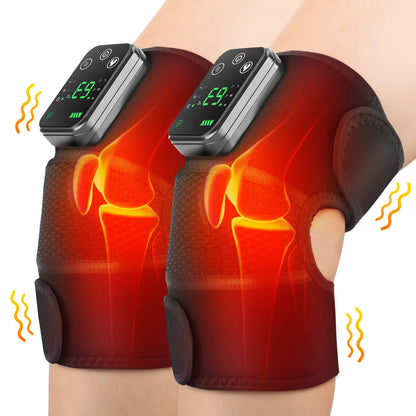 Thermal Knee Massager 3-in-1 Shoulder, Knee, and Elbow Heating Massage Support Brace Rechargeable Vibration Pad Machine Muscle Relaxer