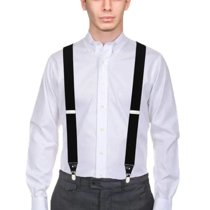 35/25/20mm Wide Men's Suspenders High Elastic Adjustable 4 Strong Clips Heavy Duty X-Back Trousers Braces