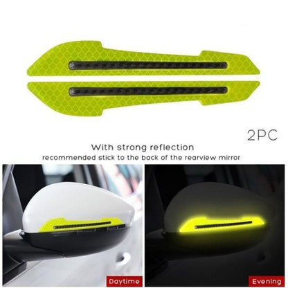 2Pcs/set, Car Rearview Mirror Reflective Sticker, Safety Warning Reflective Sticker, Car Rearview Mirror Decorative Strip