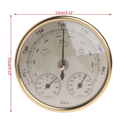 3-in-1 Wall-Mounted Household Barometer Thermometer Hygrometer Weather Station Hanging Pressure hPa Gauge Air Weather Instrument