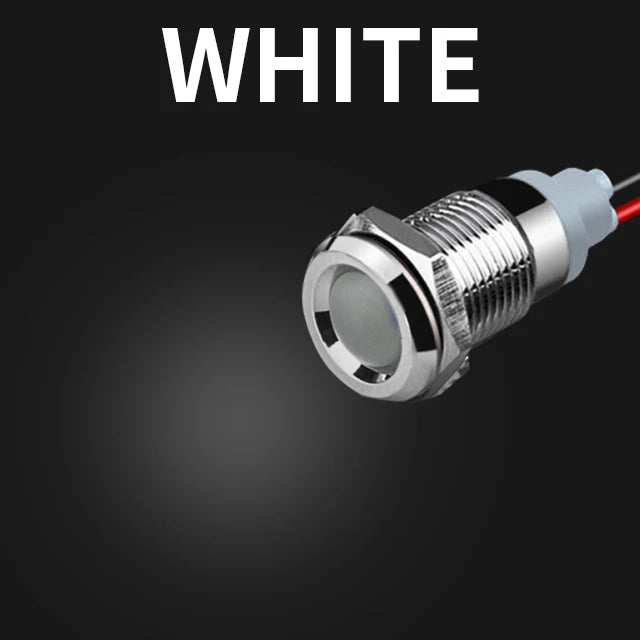 1Pcs 6/8/10/12/16/19/22mm Spherical Metal LED Warning Indicator Light Signal Lamp Pilot Wire 3-6 12-24 220V Power Waterproof IP65