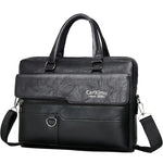 The neutral color men's handbag is suitable for business trips and can also be carried on one shoulder.It is made of PU material