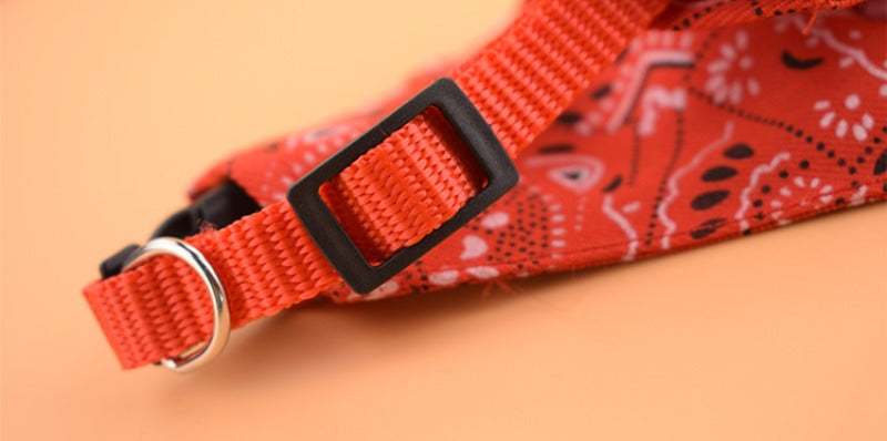 Pet Triangle Scarf, Cat Dog Saliva Towel, Printed Pets Dog Collar, Adjustable Strap, Kitten Puppy Saliva Neckerchief, Pet Supplies