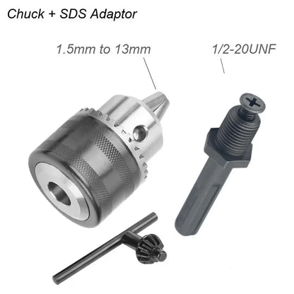 1.5-13mm Converter 1/2 20UNF Key Drill Chuck Thread Quick Change Adapter SDS 1/4 Impact Driver Wrench Bit Connecting Rod Hex