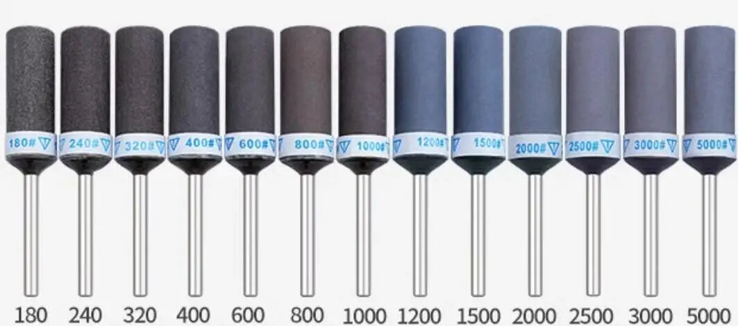 13Pcs Grit 180 to 5000 Sand Paper Bar Sandpaper Rotary Cutter 2.35mm Shank Rod Abrasive Grinder Rotary Tools Accessories