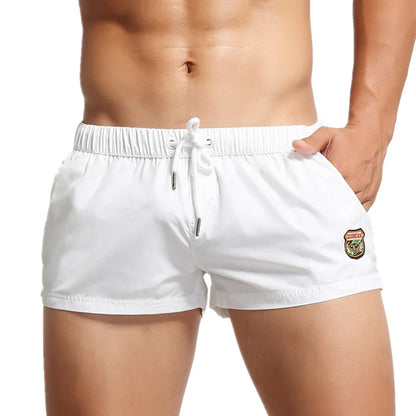 Men's Summer Beach Shorts, Swimwear Trunks Board Short Pants, Male Gym Shorts, Swim Surf Fitness Quick Dry Shorts, SEOBEAN