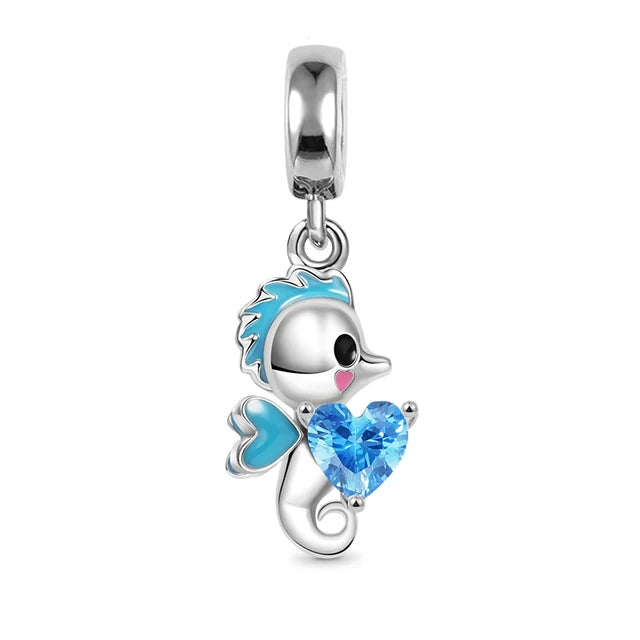 New 925 Silver Octopus crab Charm Bead Sea turtle starfish Seahorse dolphin Pendant Fit Original Bracelet Women DIY Jewelry Gift