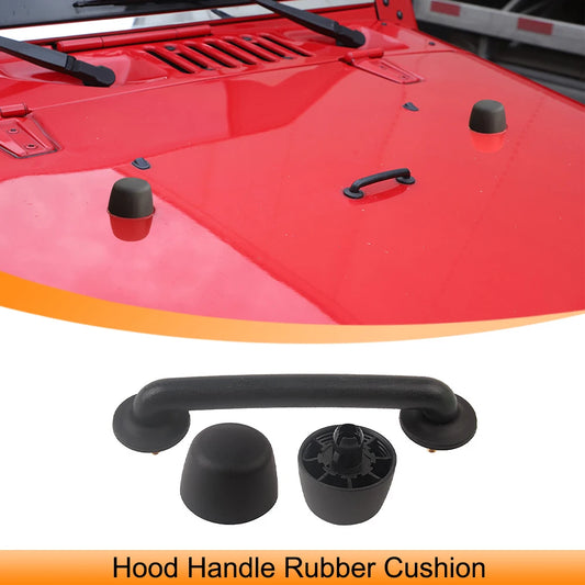 Car Hood Handle Bracket Rubber Cushion Bump Rest Stop Bonnet for Jeep Wrangler TJ 1997-2006 JK 2007-2018 Exterior Accessories