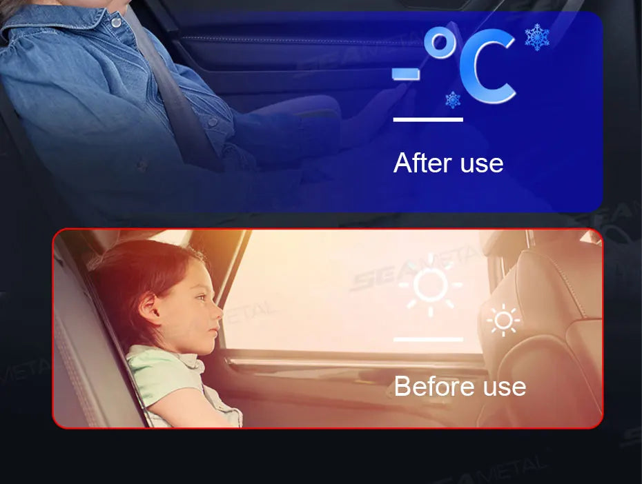 SEAMETAL Magnet Car Side Window Curtain Summer Cooling Car Sunshades UV Protector for Front/Back Window Car Styling Accessories