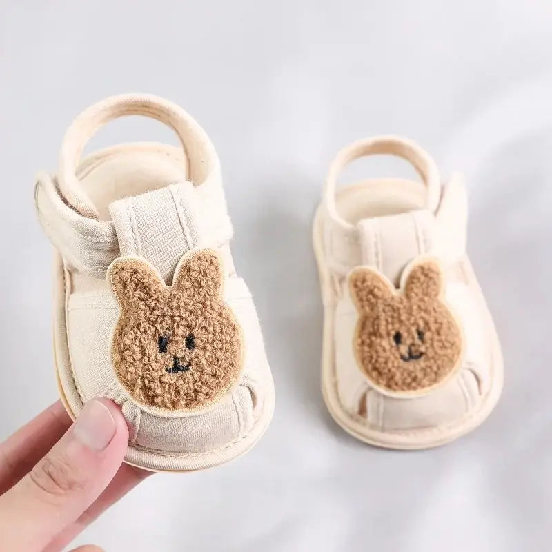 Cute Bear Soft Sole Comfortable Sandals for Infants and Toddlers, Baotou Anti Kick First Step Shoes 0-18 Months