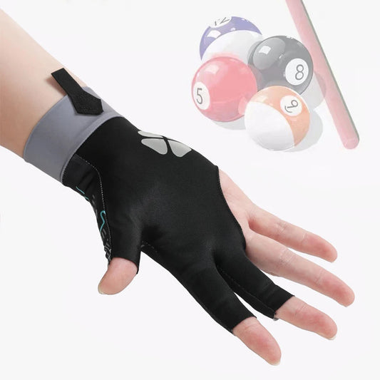 1pc Left Hand Billiards Glove Three Finger Snooker Billiard Glove Non Slip Stickers Elasticity Billiard Training Gloves