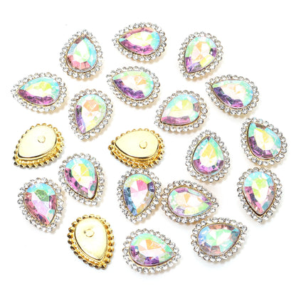 14x18mm, Sunflower Sewing Claw Rhinestones, Crystals Glass Beads, Buttons Stones, Sew On Rhinestone for Clothes, Sewing Accessories