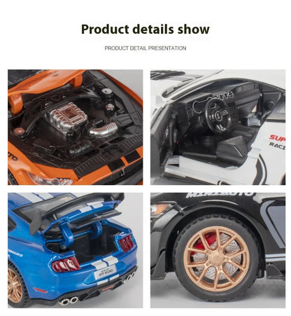 1:32 Ford Mustang Viper GT500 Supercar Alloy Diecast Model Decorative Trendy Ornaments Computer Desktop Ornaments Gift For Boys