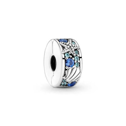 Nuevo colgante de plata 925 compatible con pulsera original, joyas para mujer, serie azul, colgante de pulpo, delfín, búho, camaleón