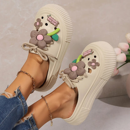 Summer Women Slippers, Cute Decoration Platform Sandals, Casual Outdoor Clogs, Beach Sandal, Non-slip Slides, Indoor Home Shoes 35-42