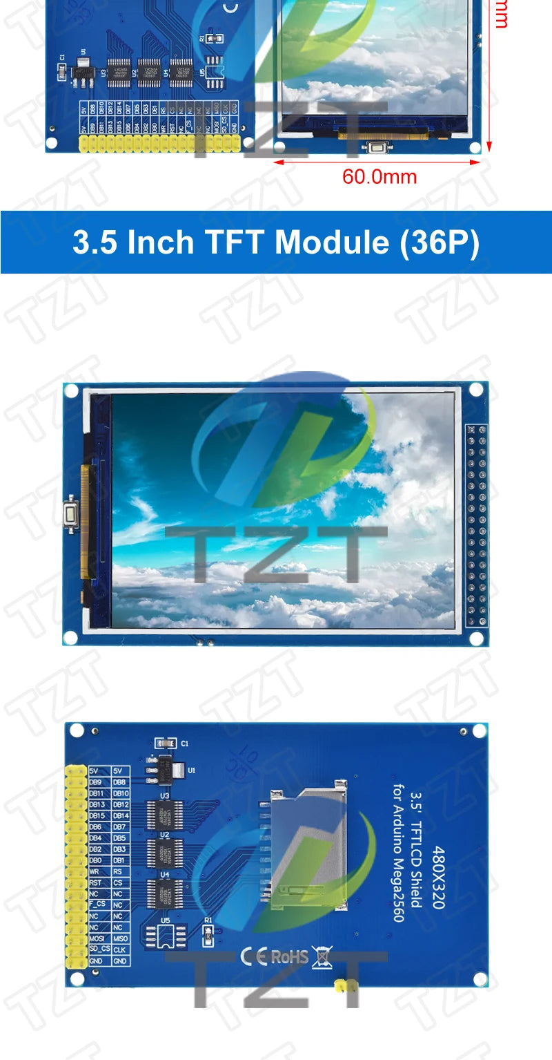 TFT Display, 0.96/1.3/1.44/1.8/2.4/2.8/3.5 Inch TFT Full Color Screen LCD Module, ST7735 ILI9341 Driver Interface SPI for Arduino
