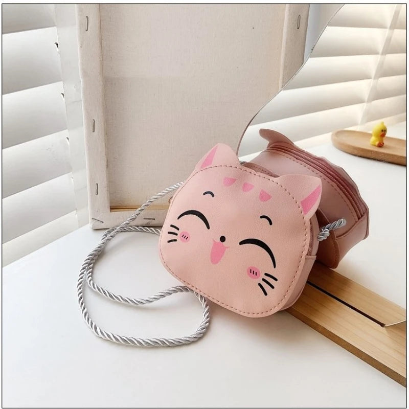 Cartoon Kids Bag, Fashion Cute Cat Crossbody Bag, Coin Wallet Lovely Hand Bags for Boys and Girls, Mini Shoulder Bags