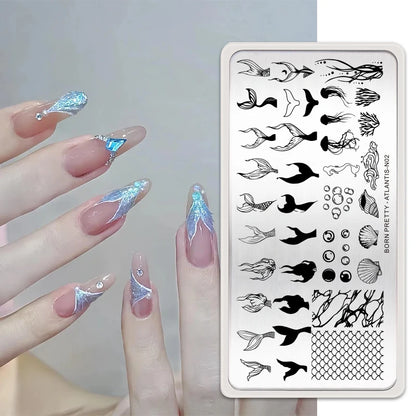 BORN PRETTY Stamping Plate Snowflake Winter Christmas Flower Snakes Design For Nail Polish Printing Template Tools Supplies