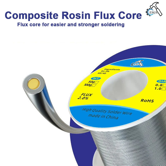 EMA Quality Welding TIN Wire, 60/40 0.8mm 1.0mm, Soldering, Solder Wire Tin Flux For Soldering Welding, Solder Wire