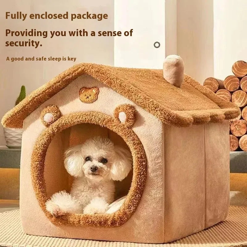 Pets Tent Cozy Cave Nest Indoor Pet Deep Sleep Comfort Cat Bed Iittle Mat Basket Small Dog House Products Semi-enclosed Cat Bed